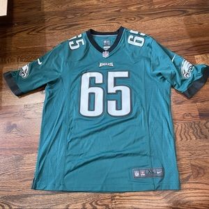 [Nike] Men's Philadelphia Eagles Lane Johnson Nike Midnight Green Game Jersey